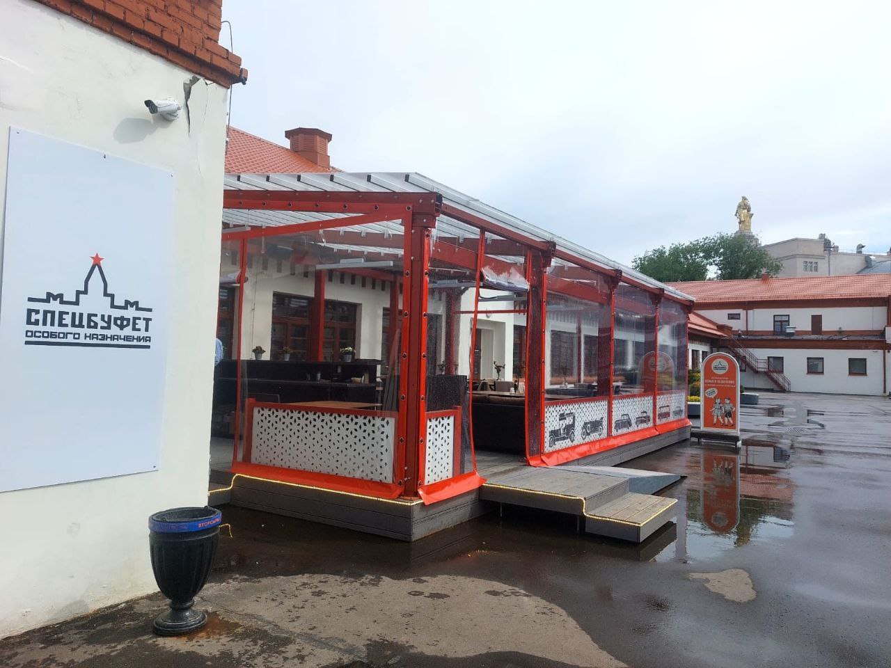 ПВХ шторы для летней террасы кафе в Нее